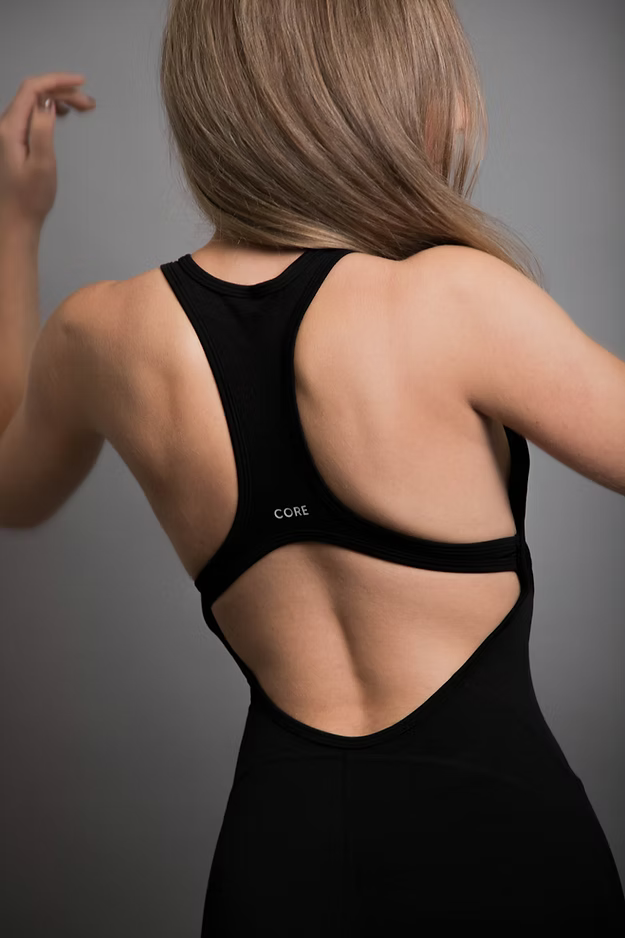 Zip Short Onepiece Black